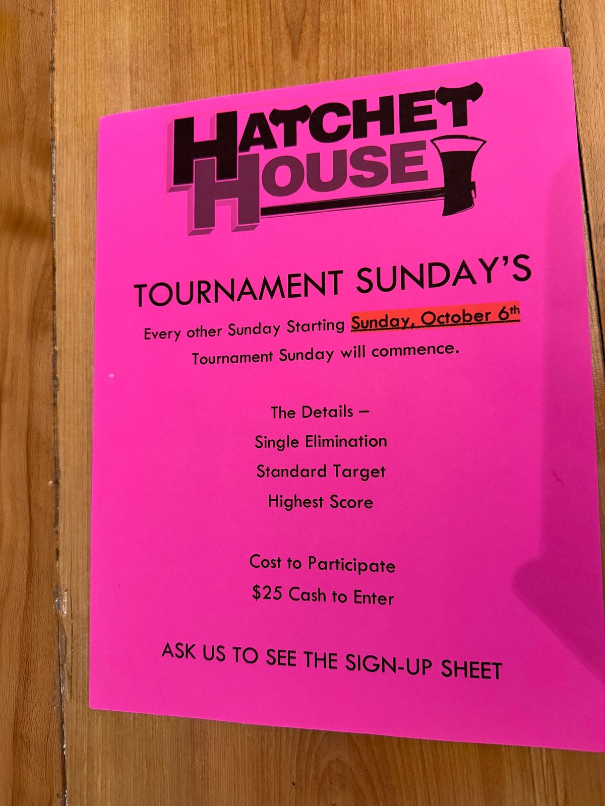 Sunday Funday Tournament