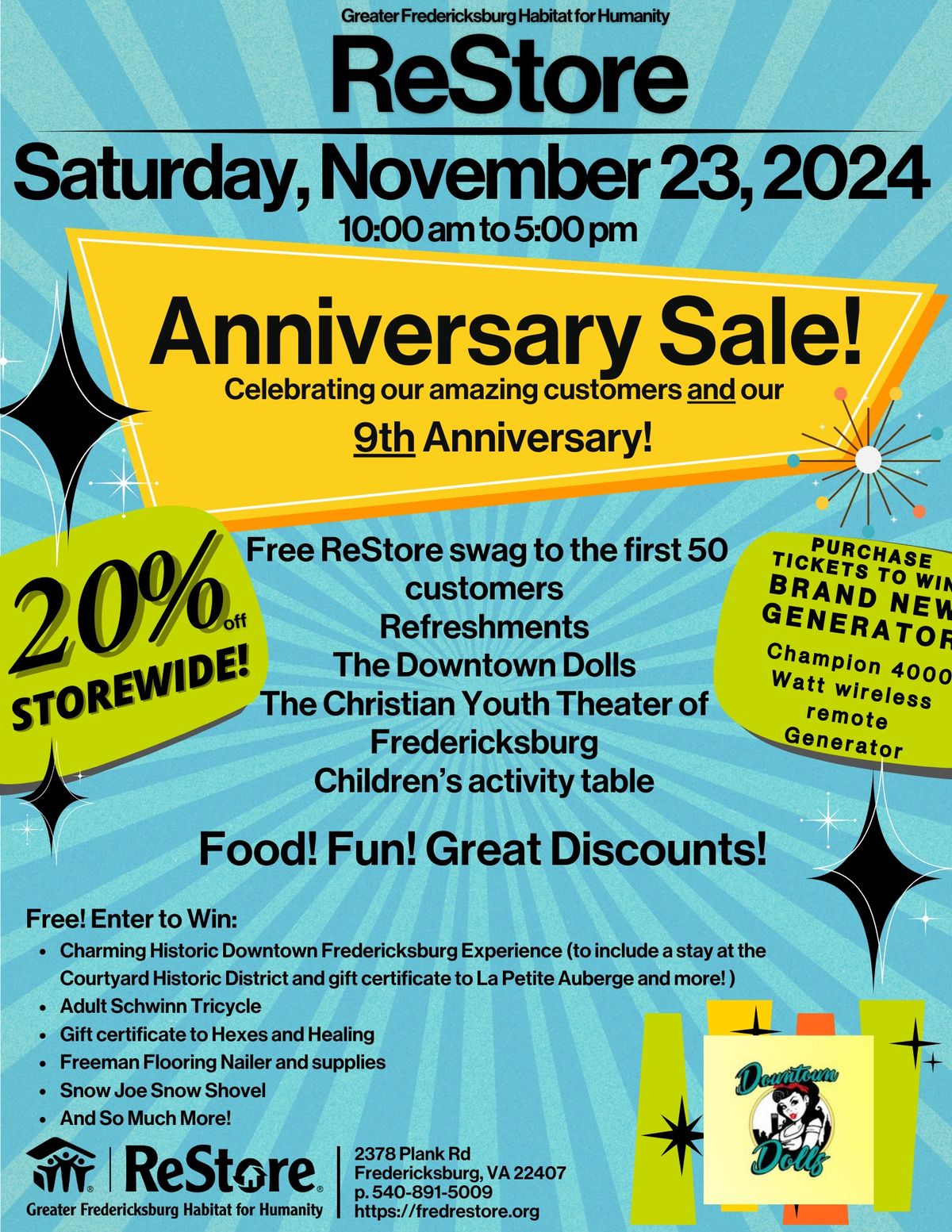 GFHFH ReStore 9th Anniversary and Customer Appreciation Sale