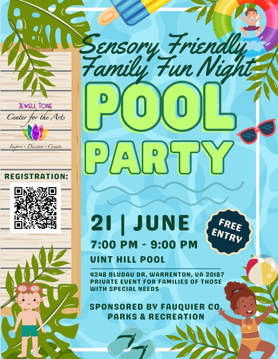Sensory Friendly Family Fun Pool Night