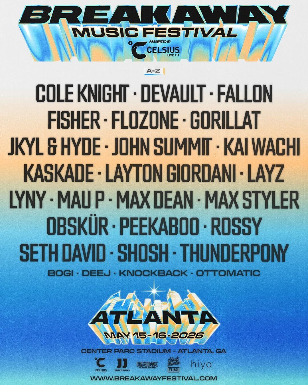 2026 Breakaway Music Festival Atlanta - 2 Day Pass at Center Parc Credit Union Stadium