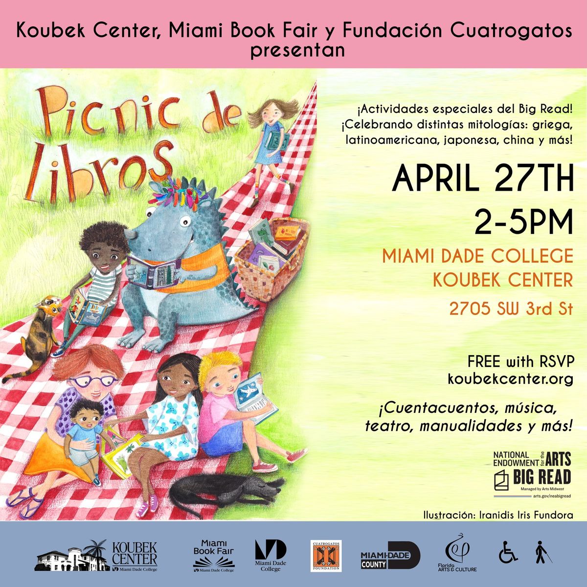 Miami Book Fair, Koubek Center and Fundaci\u00f3n Cuatrogatos Present: NEA Big Read Miami 2024 Family Day