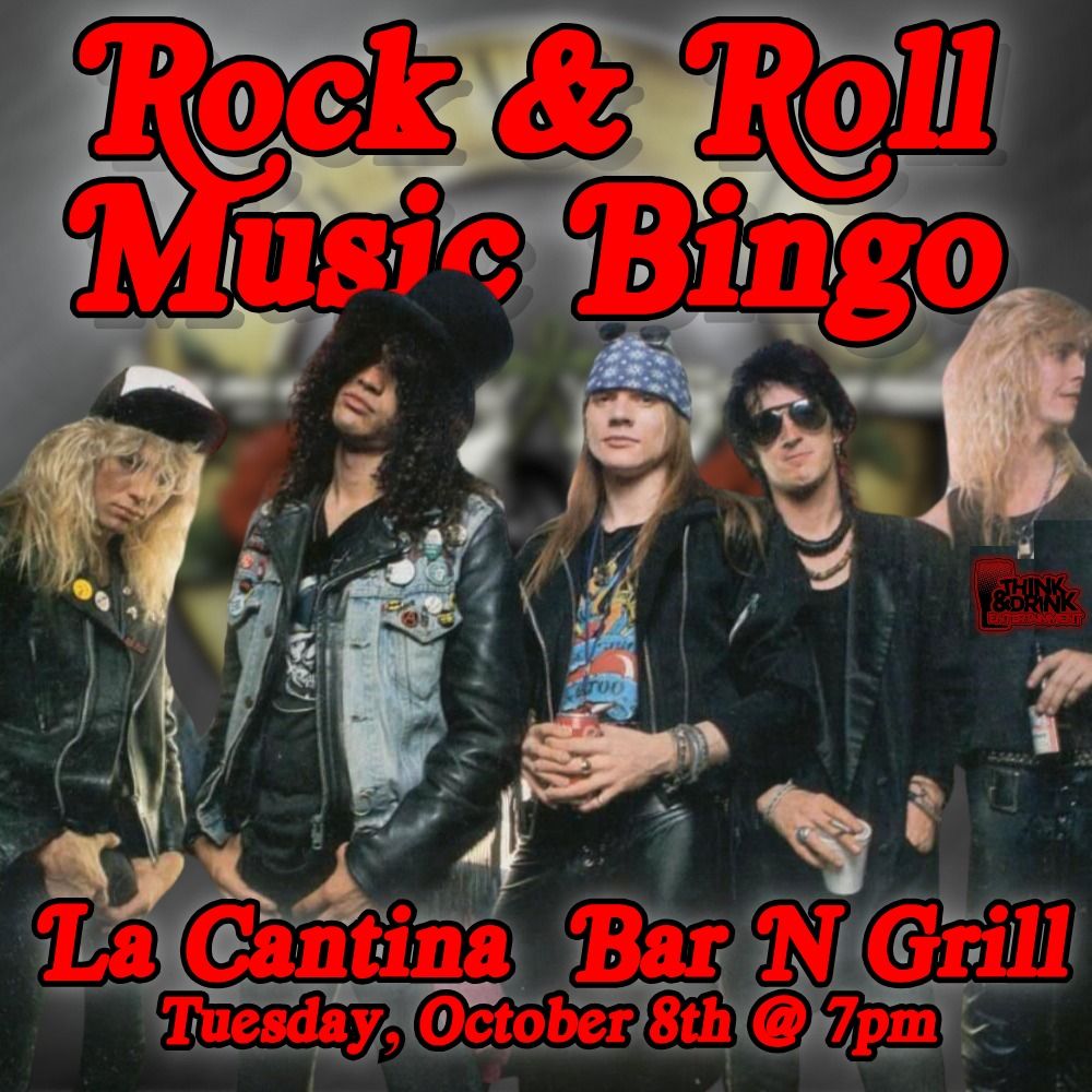 Rock & Roll Music Bingo @ La Cantina Bar N Grill (Edgewood-CedarRapids, IA) \/ Tues Oct 8th @ 7pm