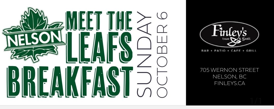 Nelson Leafs MEET THE PLAYERS Breakfast Buffet FUNDRAISER