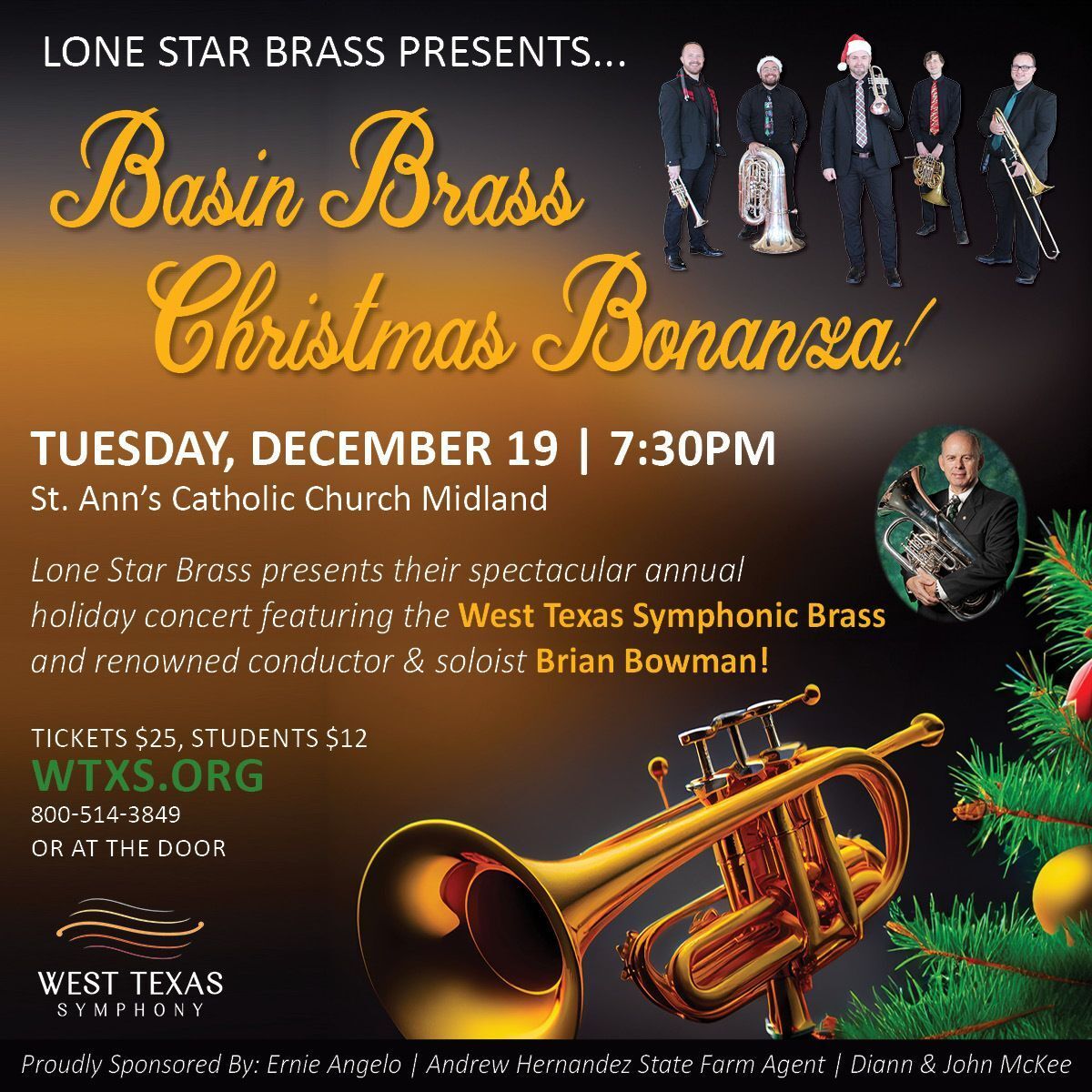 West Texas Symphonic Brass at Brooks and Bates Theatre - San Angelo Performing Arts