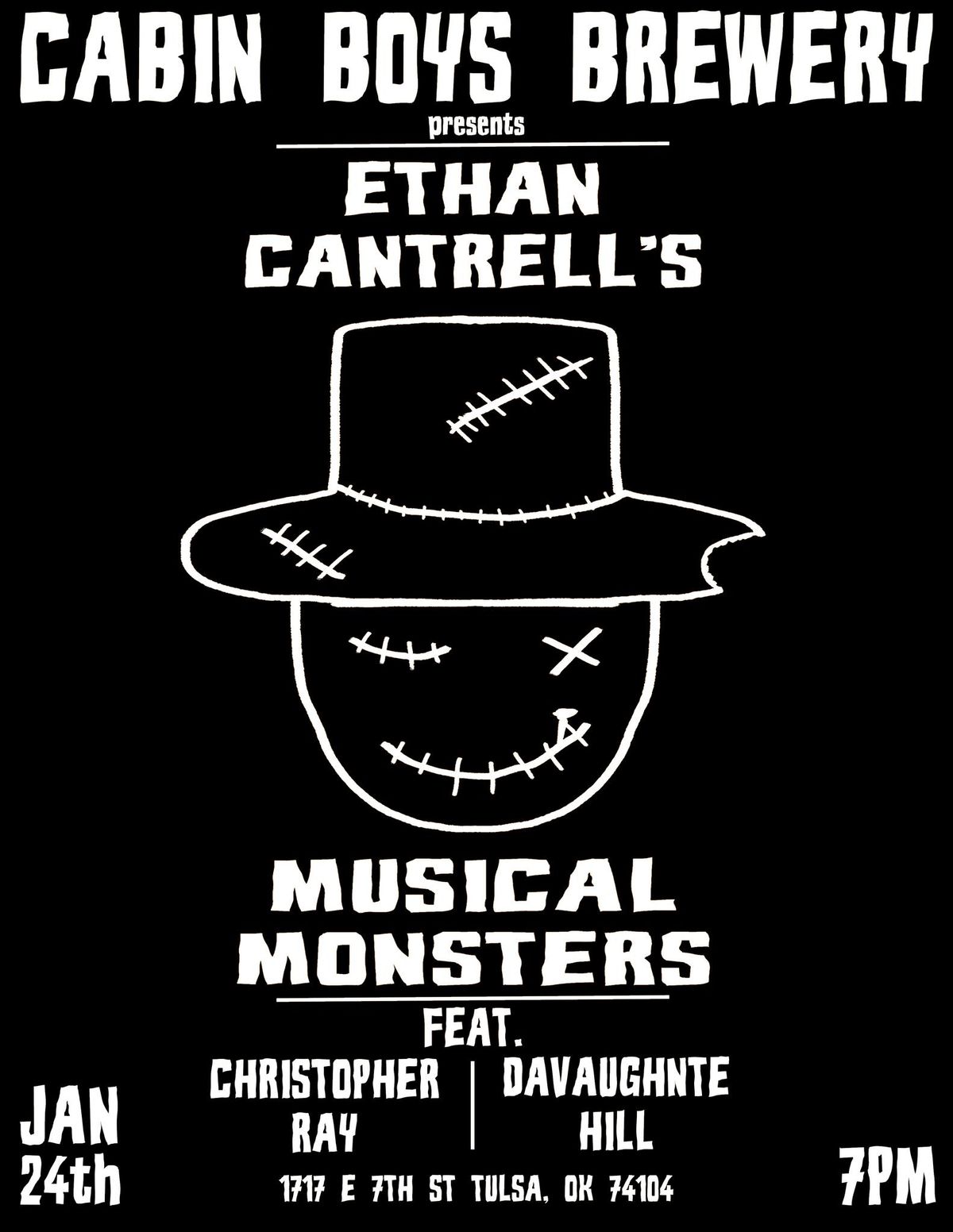 Ethan Cantrell's Musical Monsters @ Cabin Boys Brewery (Utica) feat. Davaughnte Hill & Chris Ray