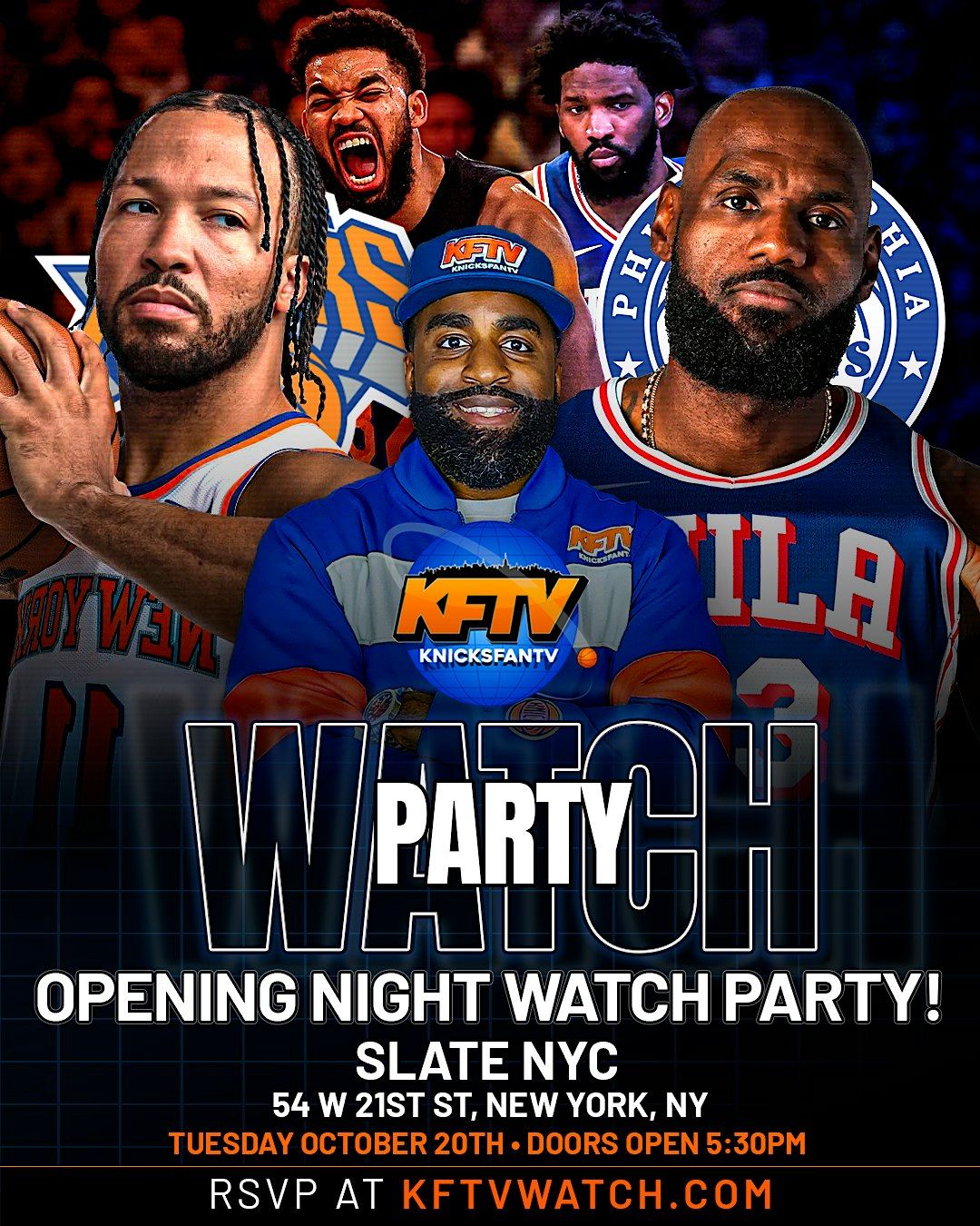 Knicks vs Sixers Banner Night Watch Party (NYC), Slate NY, New York, 20 ...