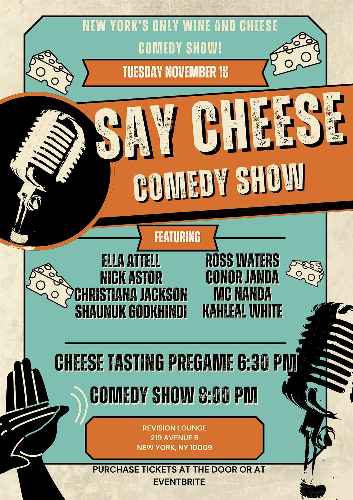 Say Cheese Comedy November Show
