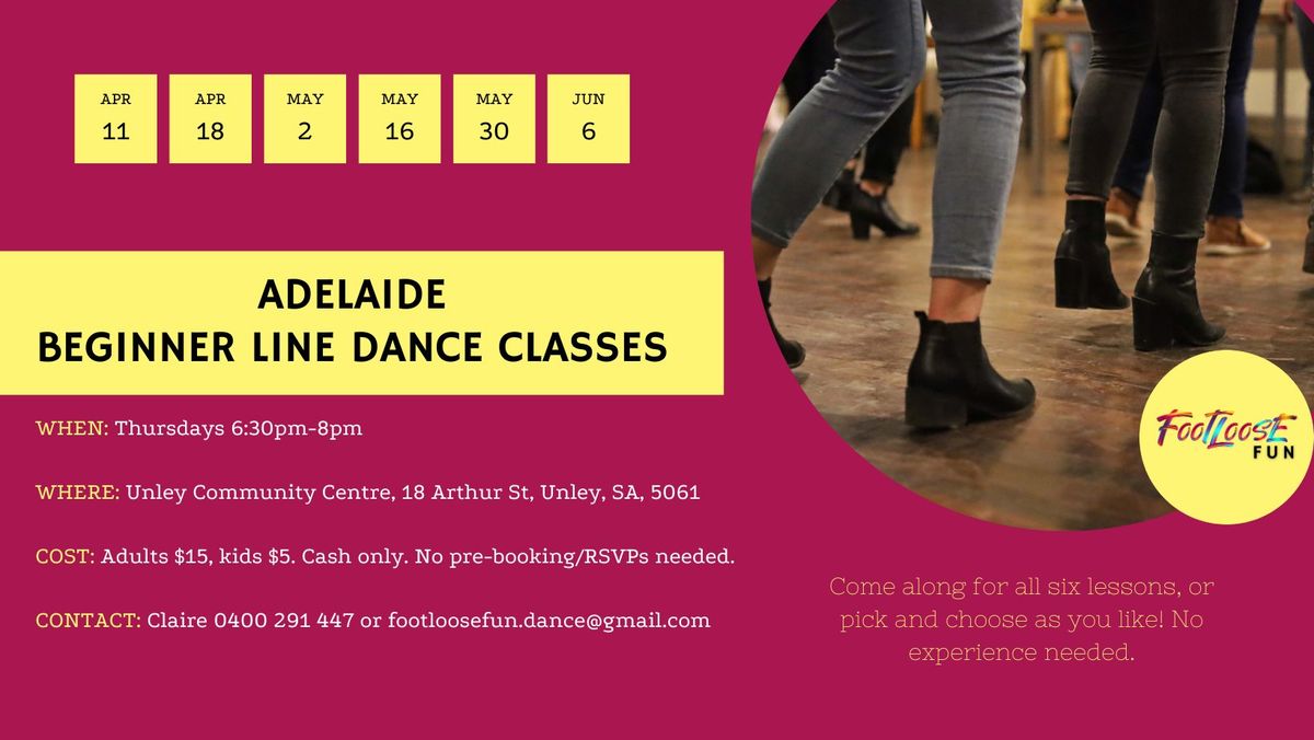 Beginner line dance classes - Adelaide