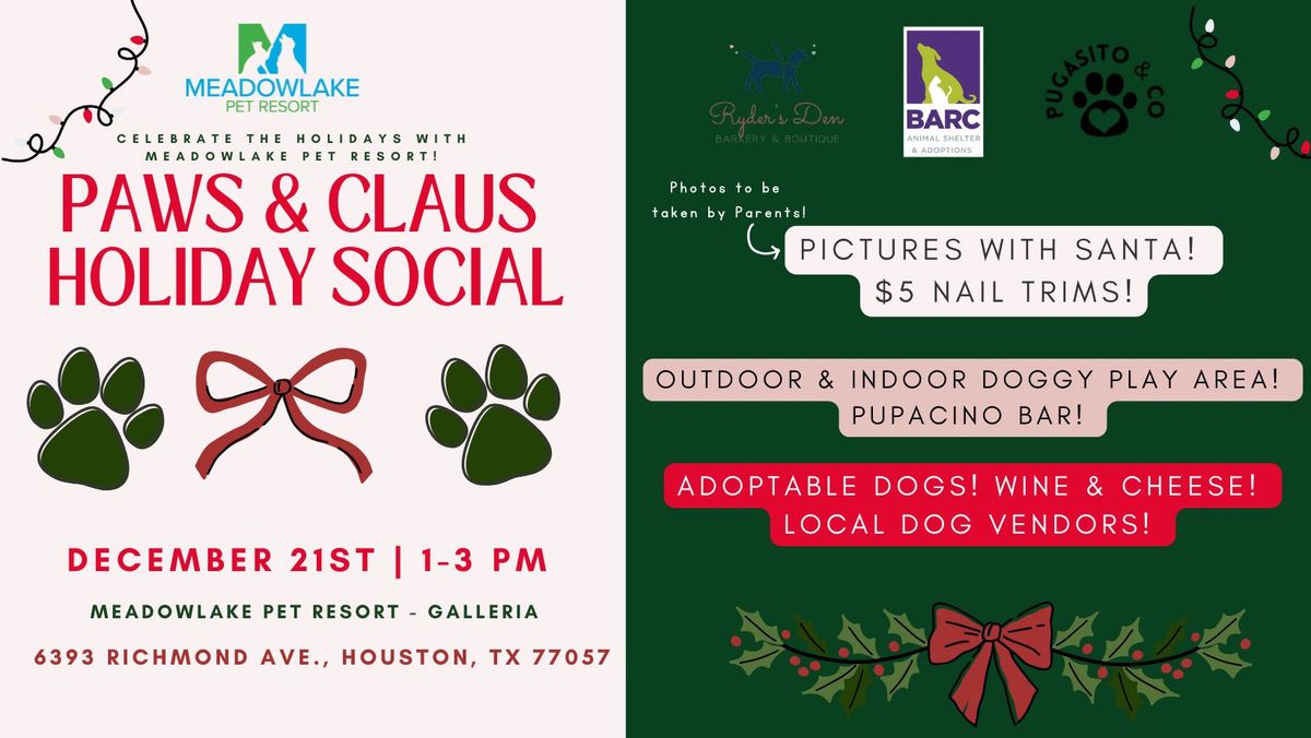 Paws & Claus Holiday Social: Dog Pictures w\/ Santa, Local Vendors