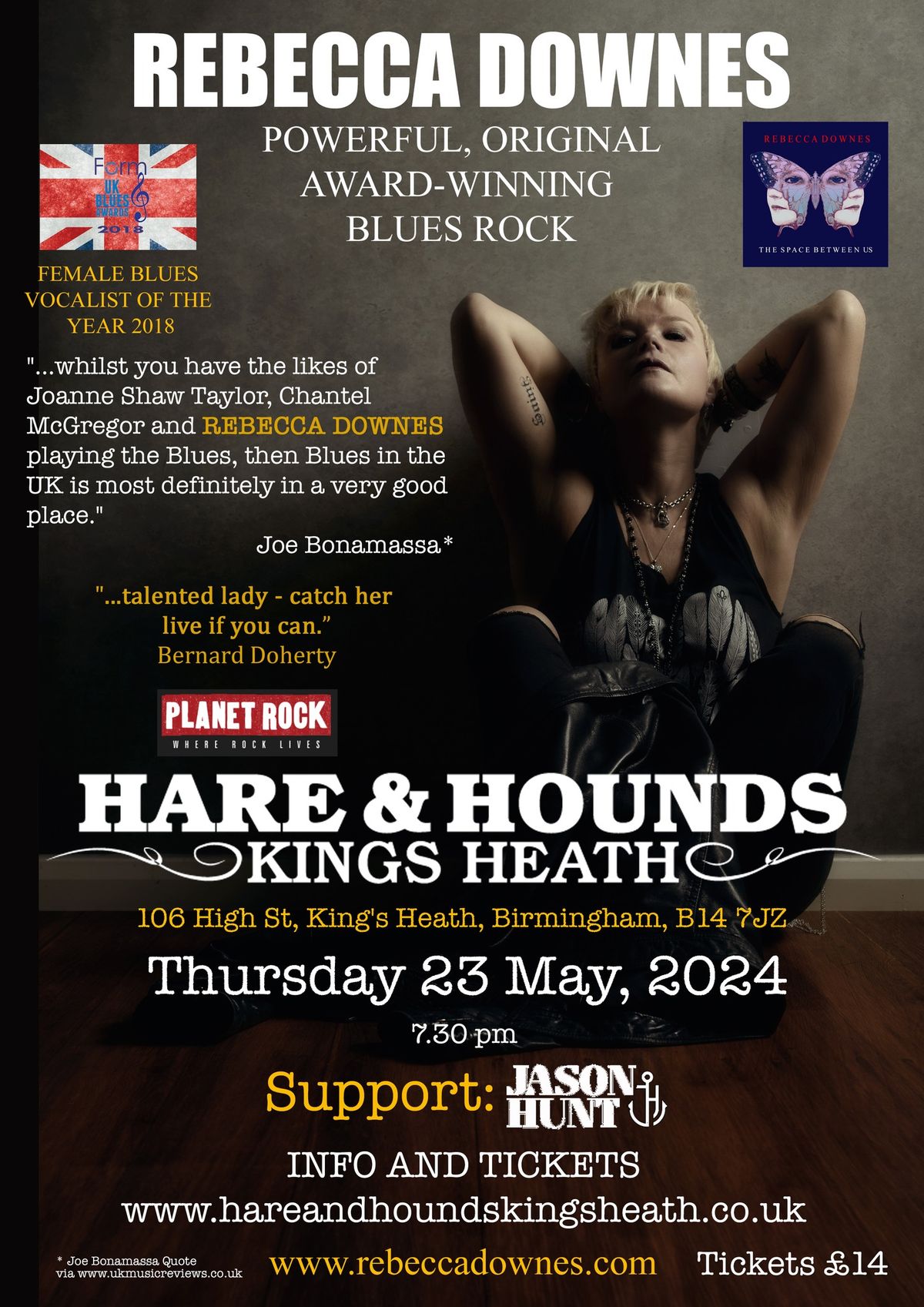 Rebecca Downes at the Hare & Hounds, Kings Heath, Birmingham with support from Jason Hunt