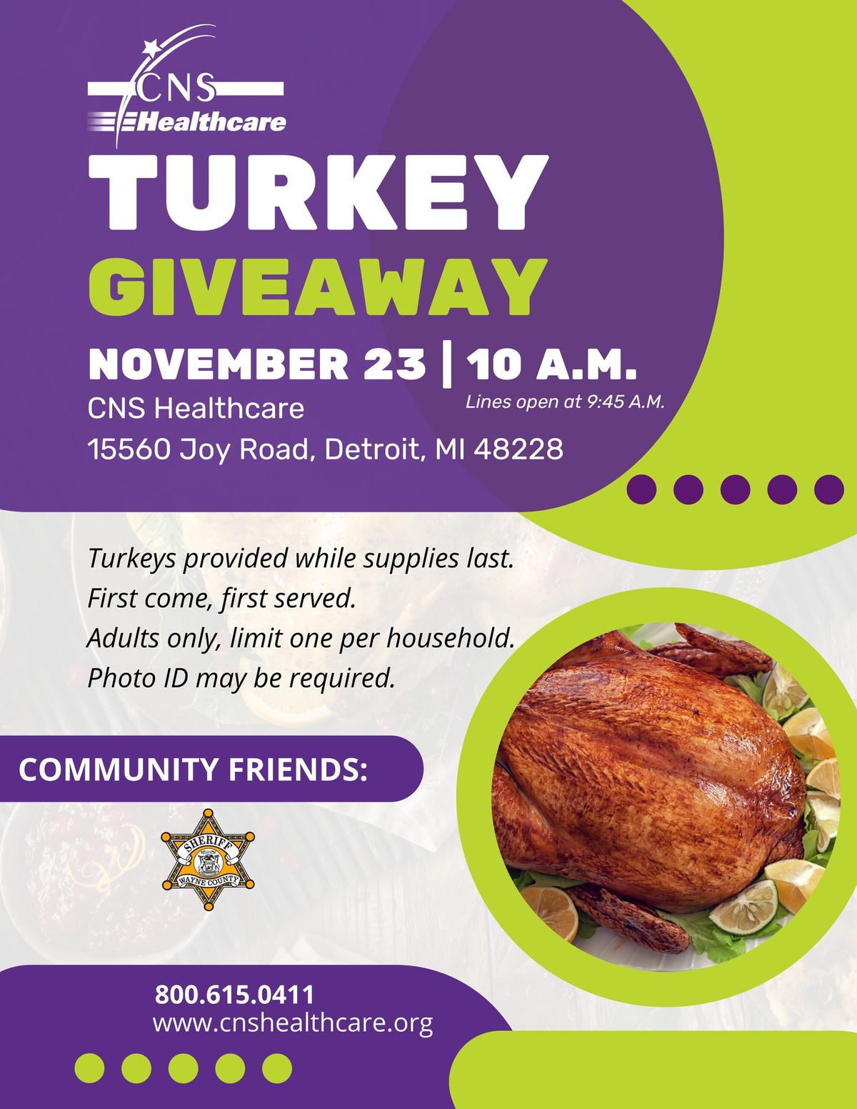 12th Annual Turkey Giveaway (Joy Road)