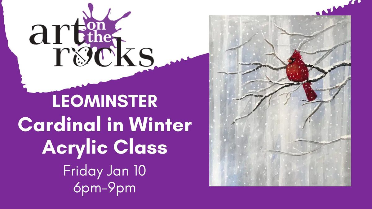 Cardinal in Winter Acrylic Class - LEOMINSTER