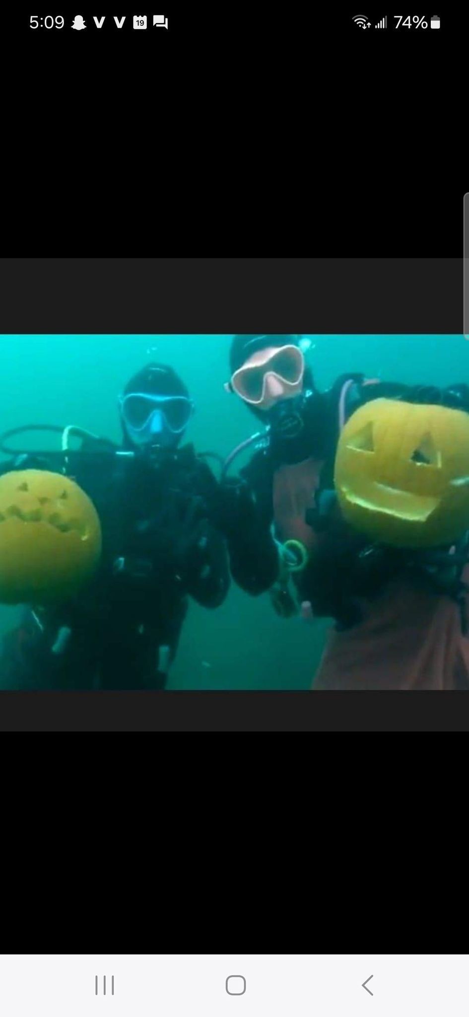 Underwater Pumpkin Carving 