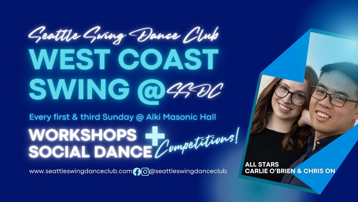 SSDC Sunday 5\/5 WCS Workshops, Comps, & Dance: All Stars Carlie O'Brien & Chris On w\/ DJ Sunshine