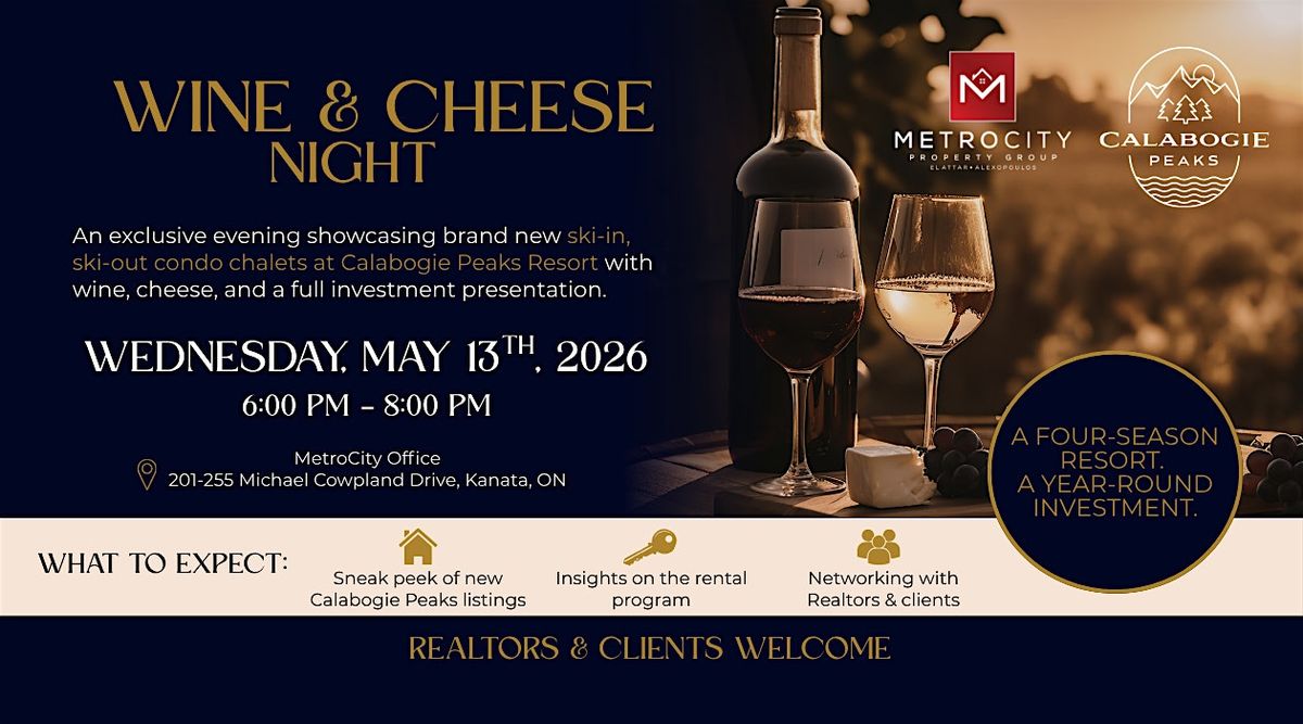 Wine & Cheese Night \u2013 Calabogie Peaks Preview