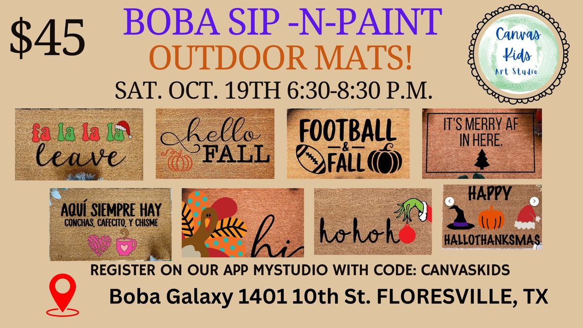 Boba Sip-n-Paint- Door mats