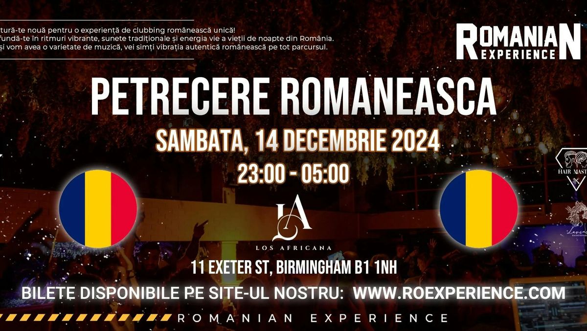  ROMANIAN PARTY - BIRMINGHAM Sambata 14 Decembrie ,Intrarea Libera cu Bilet Online