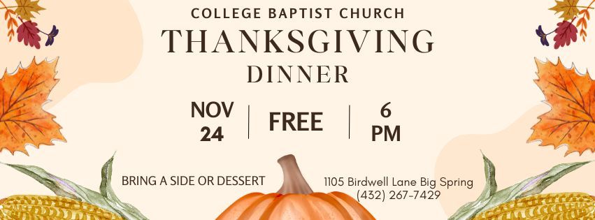 College Baptist Church Thanksgiving Dinner