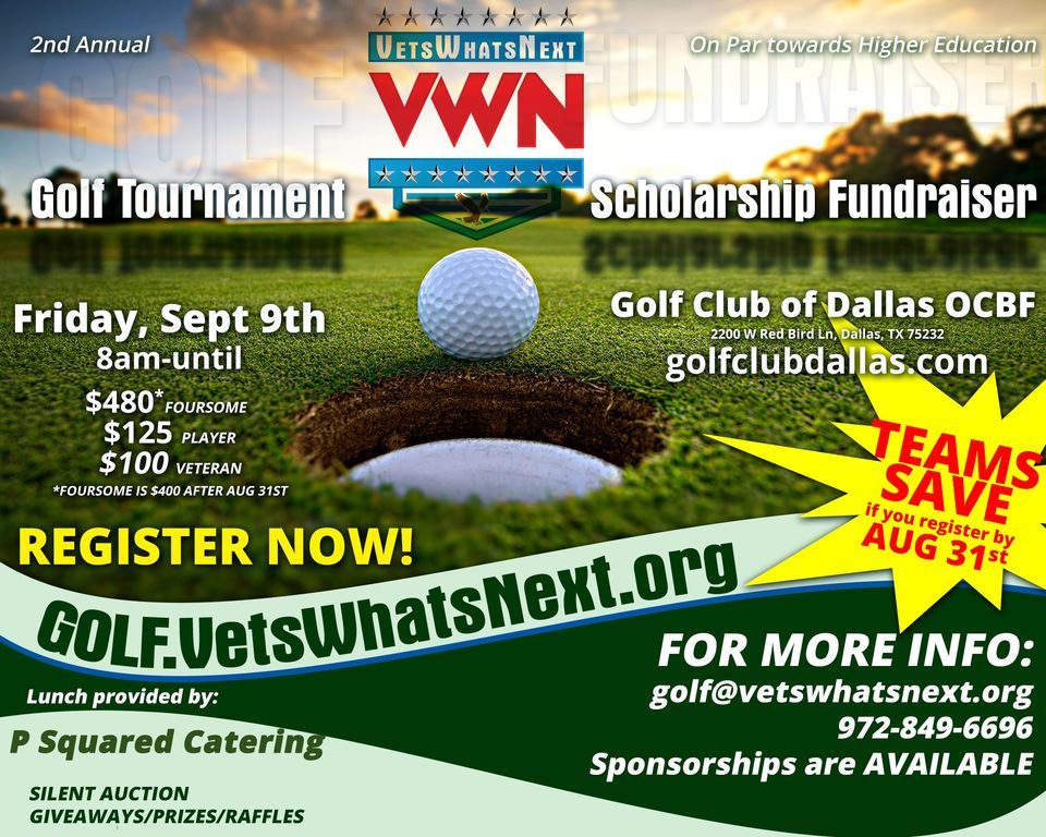 VetsWhatsNext 2nd Annual Scholarship Golf Tournament