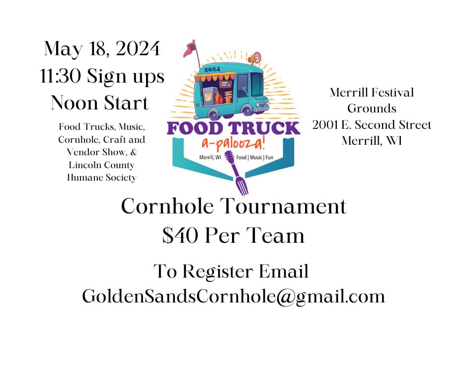 1st Annual $250 Added Food Truck a-palooza! Cornhole Tournament