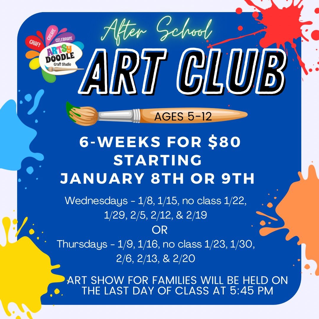 After School Art Club - Wednesdays or Thursdays