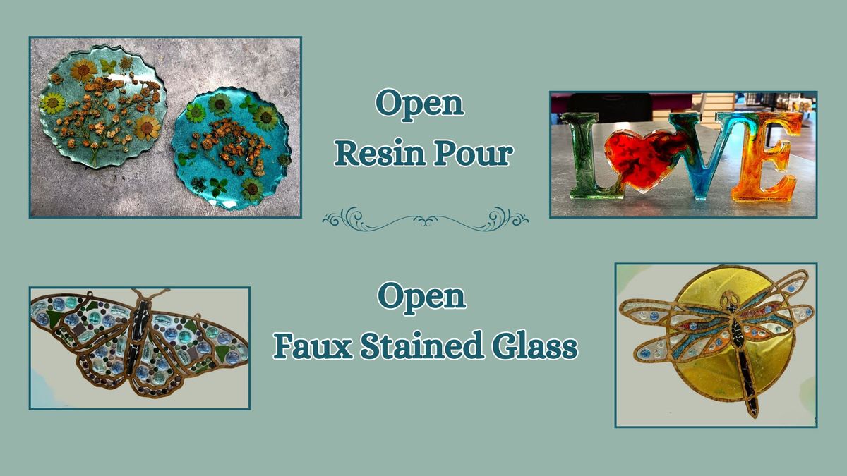 Open Resin Pour & Open Faux Stained Glass