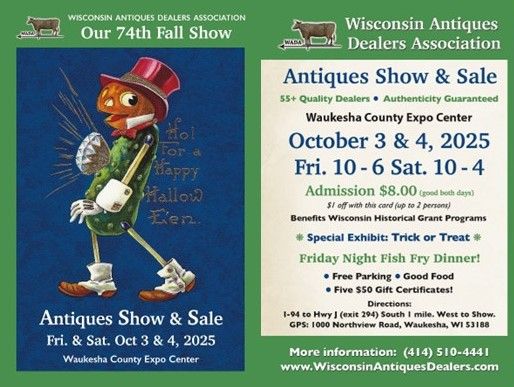 74th Fall Wisconsin Antiques Dealers Association Show & Sale