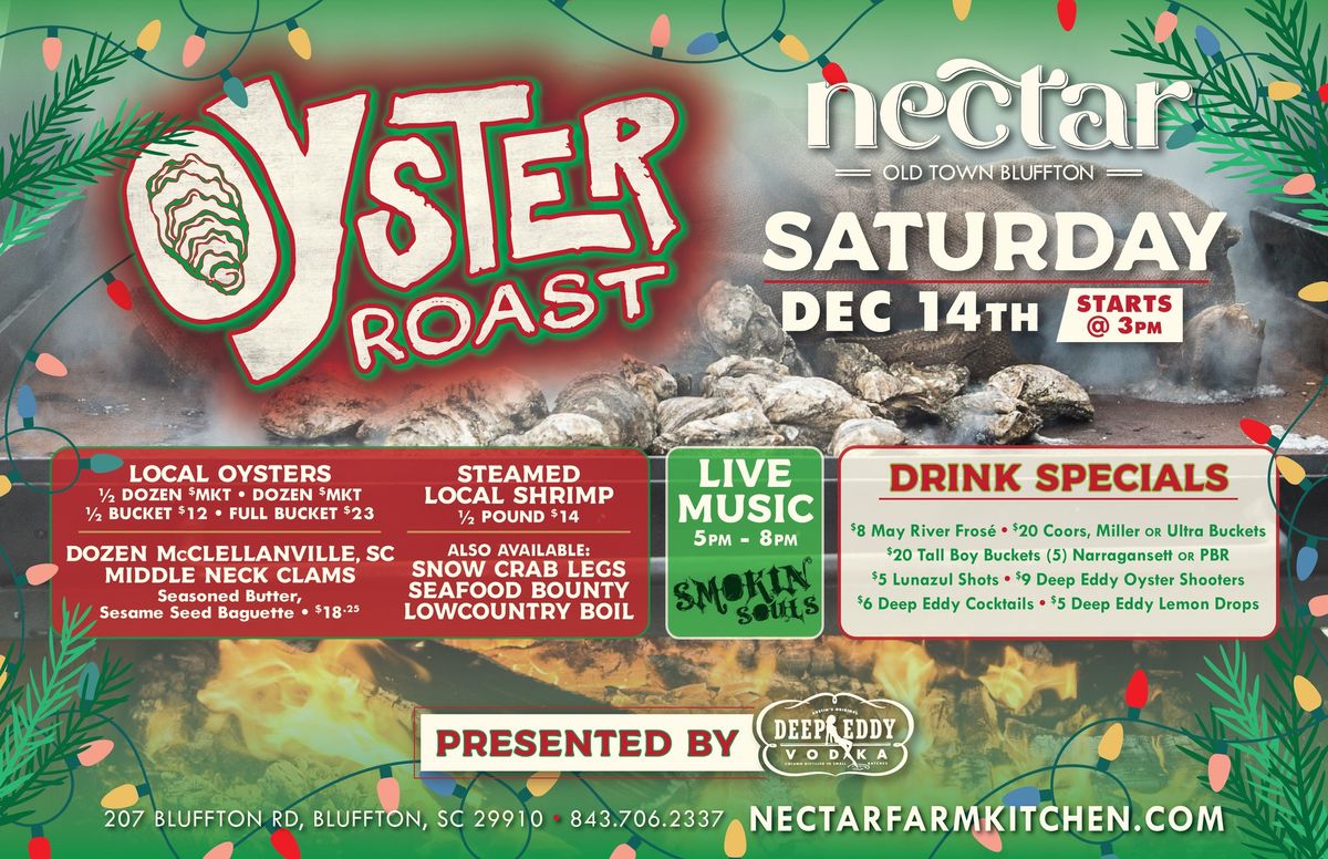 Oyster Roast at Nectar Bluffton! \ud83e\uddaa\ud83d\udd25 