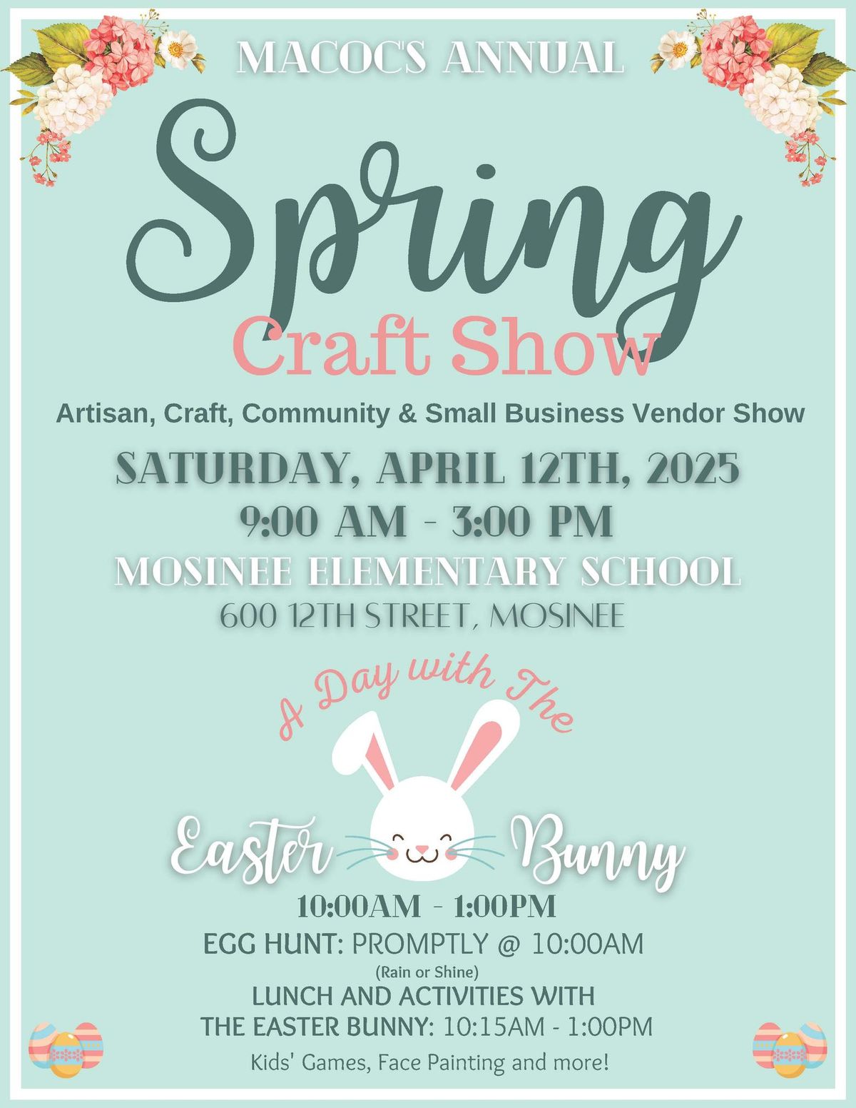 Spring Craft, Small Business & Artisan Show and a Day with the Easter Bunny