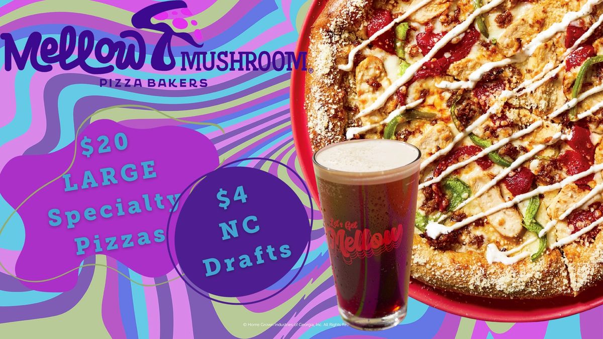 Mellow Out Mondays: Giant Specialty Pizzas for Just $20!