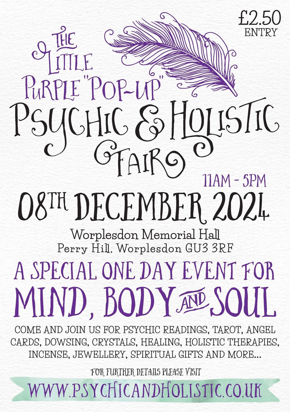 Worplesdon - The Little Purple Pop Up Psychic & Holistic Fair