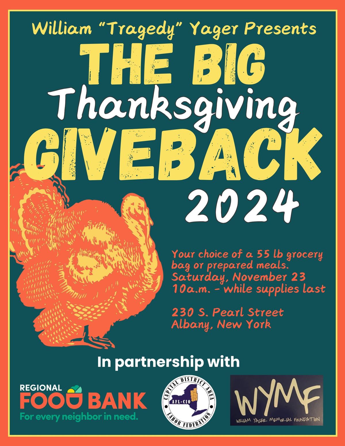 Regional Food Bank Thanksgiving Distribution at S Pearl Street Albany County Lot