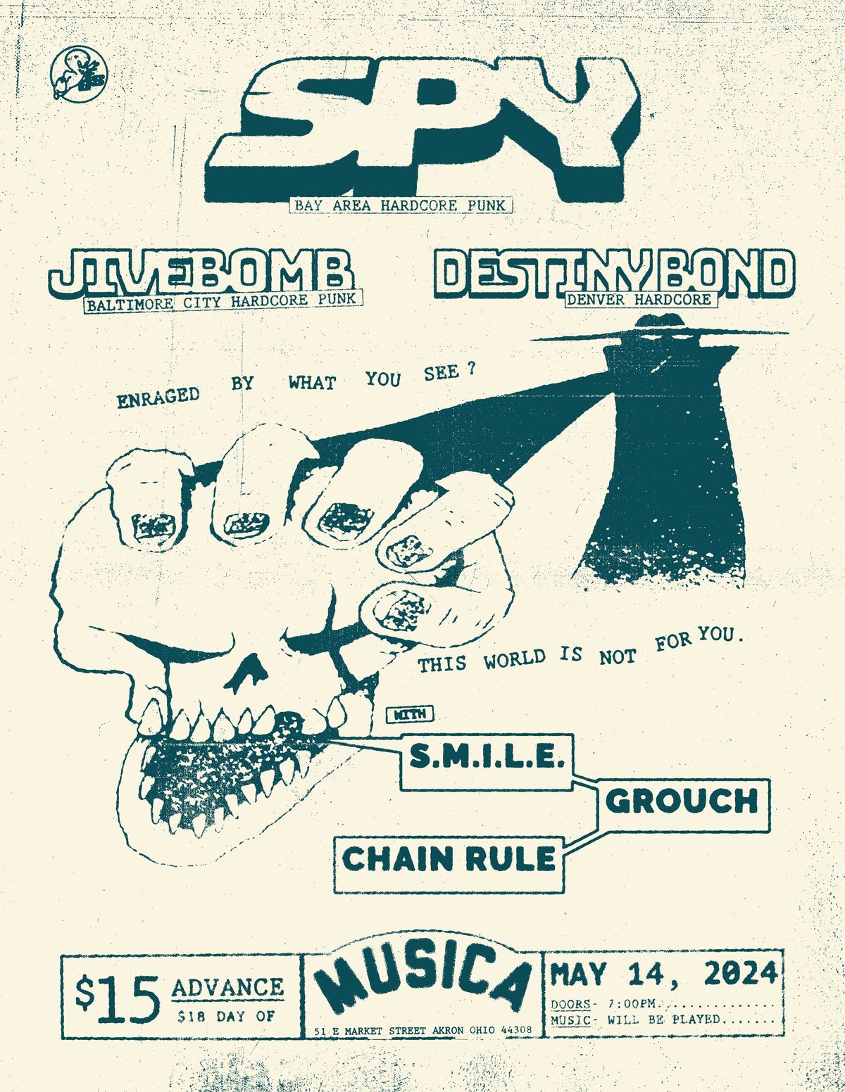 Spy, Jivebomb, Destiny Bond, S.M.I.L.E., Grouch, & Chain Rule @ Musica