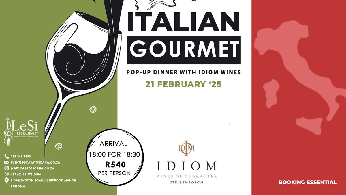 Italian Gourmet Pop-Up Dinner with Idiom Wines '25