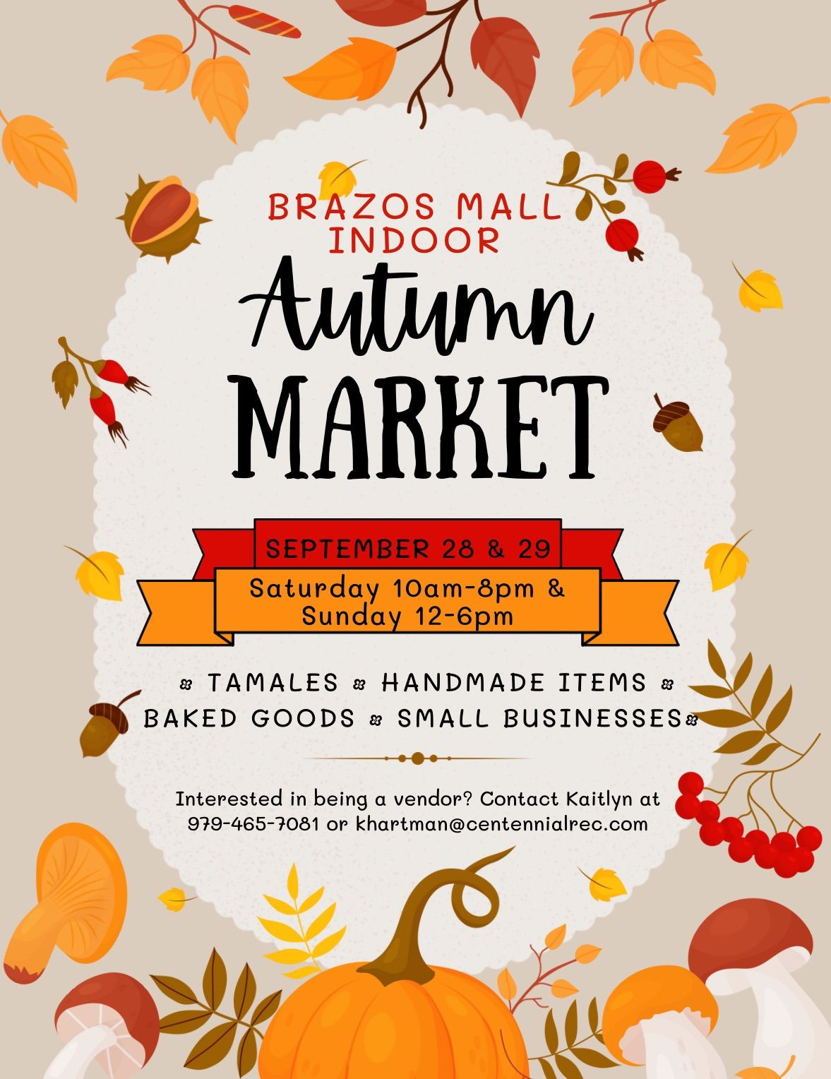 Brazos Mall Indoor Autumn Market Days