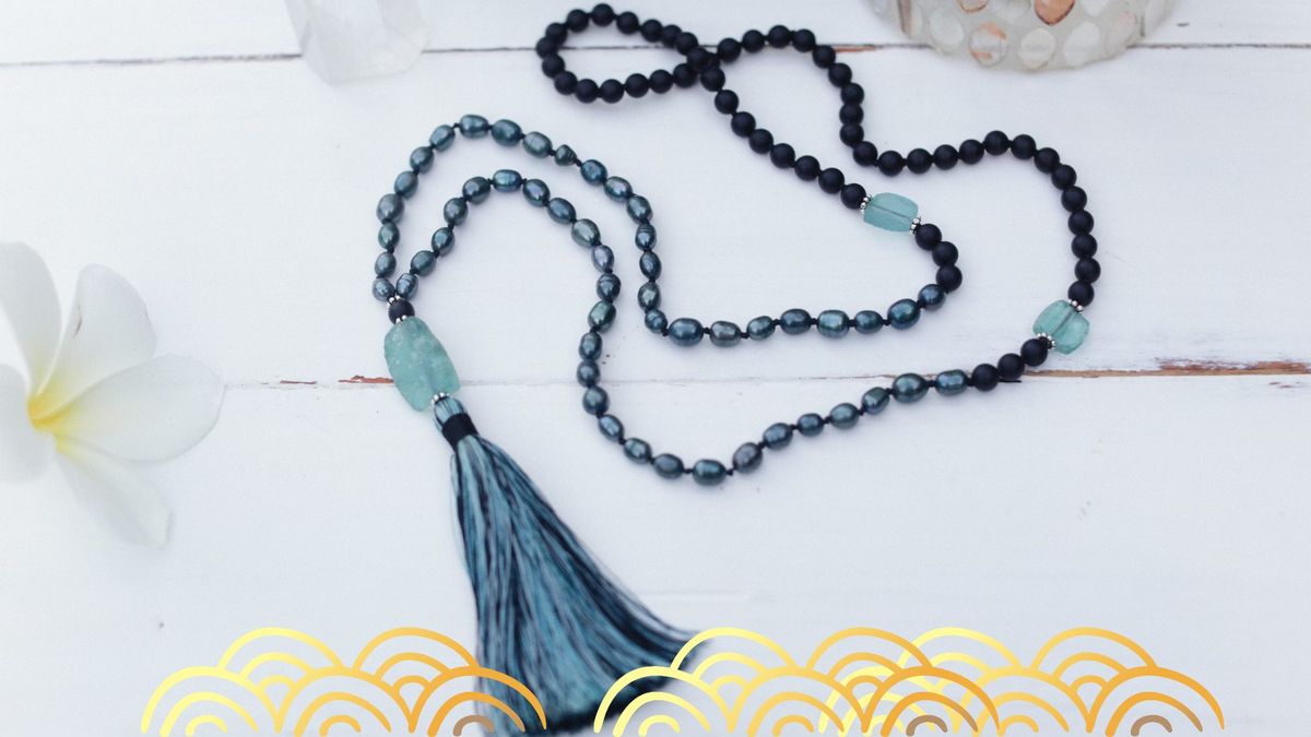 Mala Necklace Making with Beautiful  Greek Crystals & Stone Beads