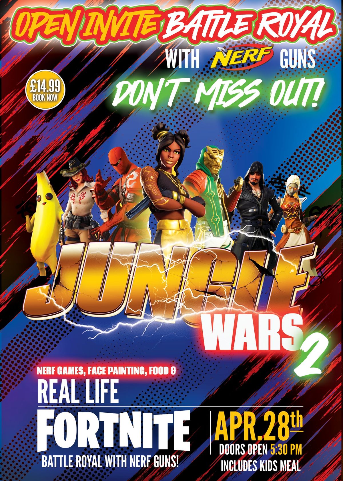 Open Invite Jungle Wars: Fortnite Themed Nerf Gun Battle