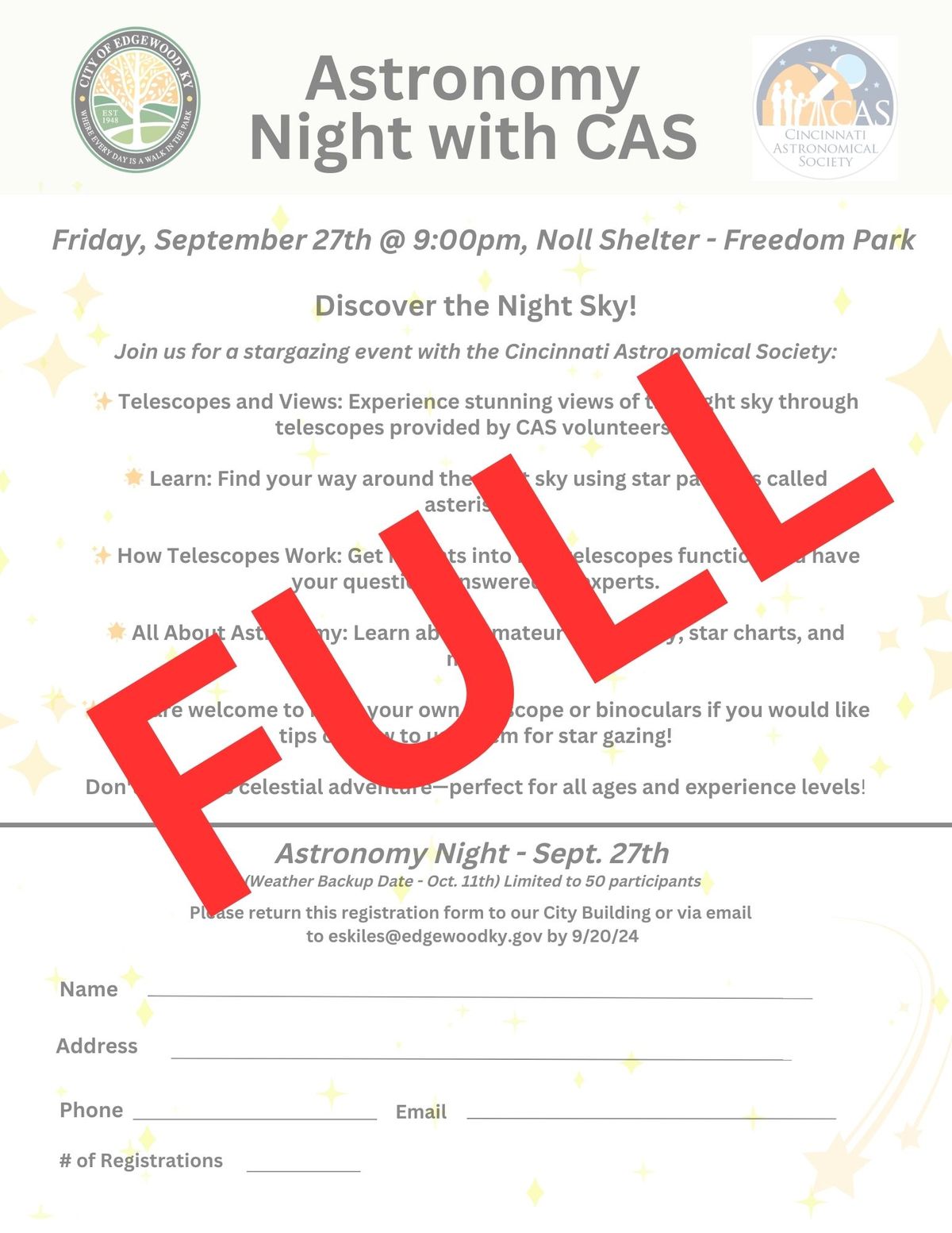 Astronomy Night with CAS