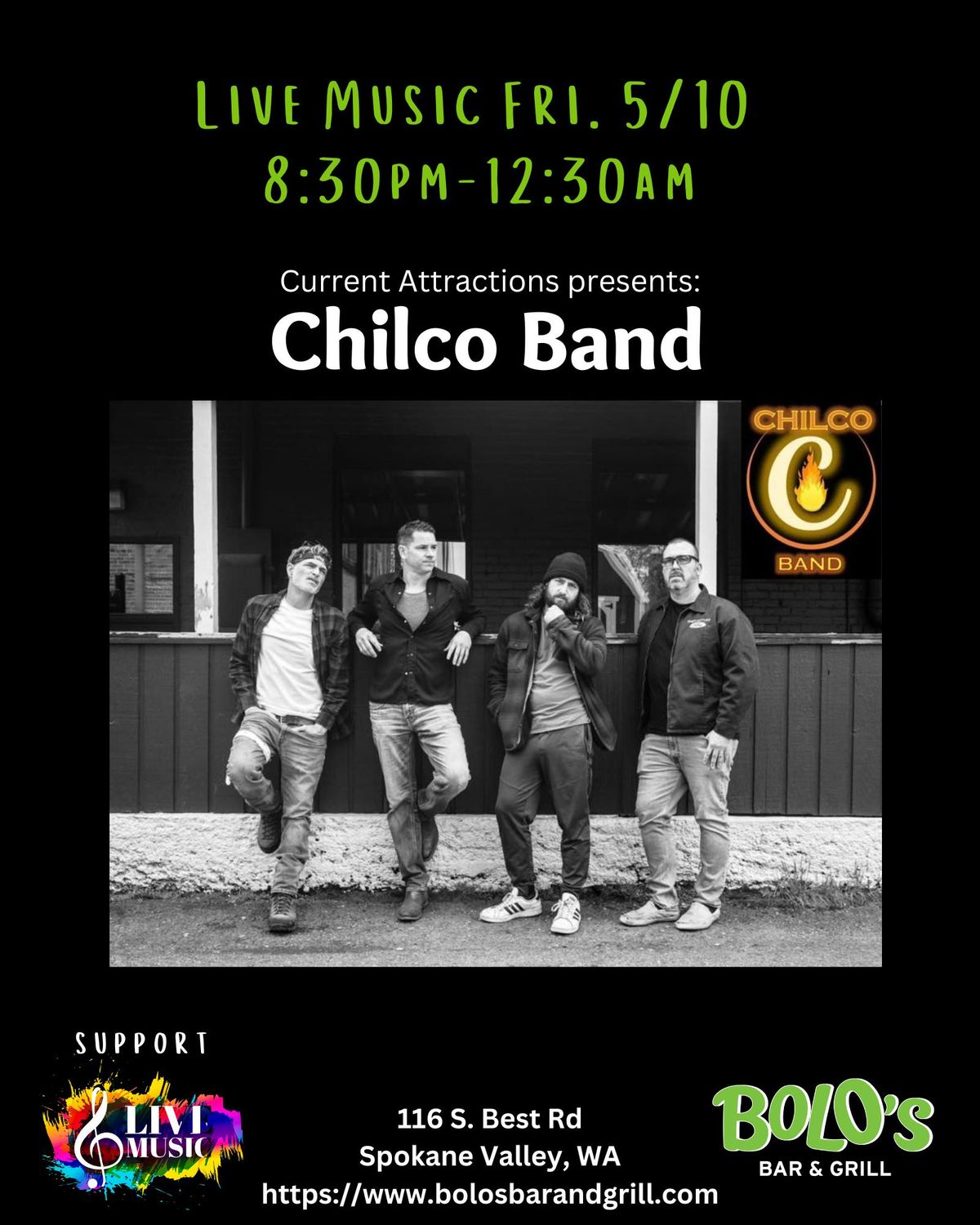 Chilco Band at Bolo's - One Night Only!