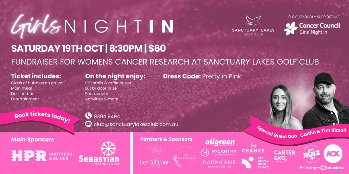 Girls' Night In fundraiser for Women's @cancervic research