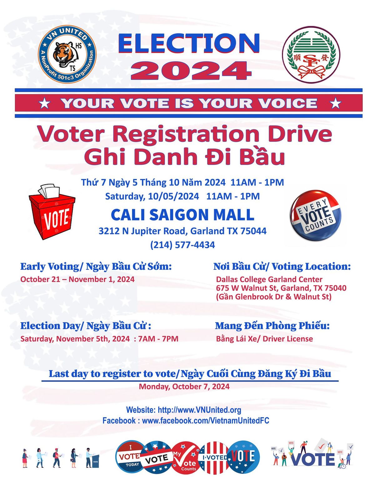 Voter Registration Drive at Cali Saigon Mall