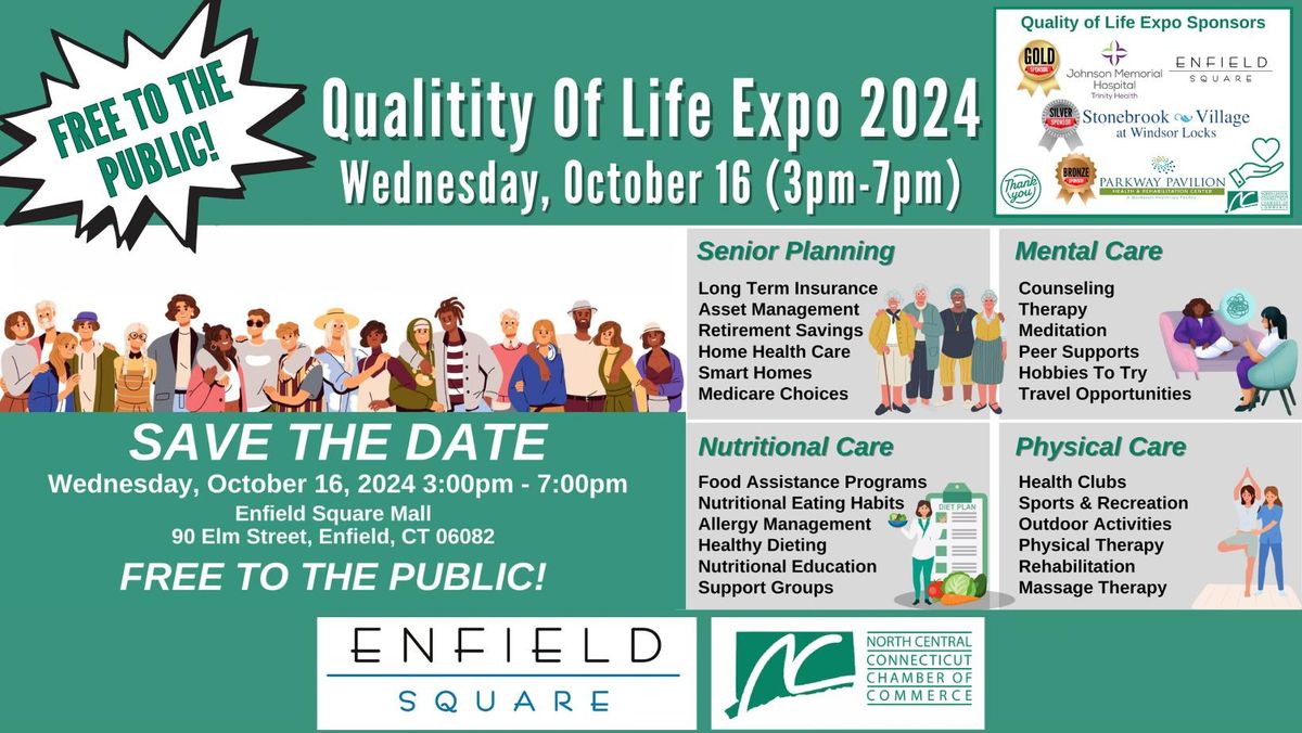 NCCCC Quality of Life Expo at Enfield Square Mall Wednesday, October 16 (3pm-7pm)