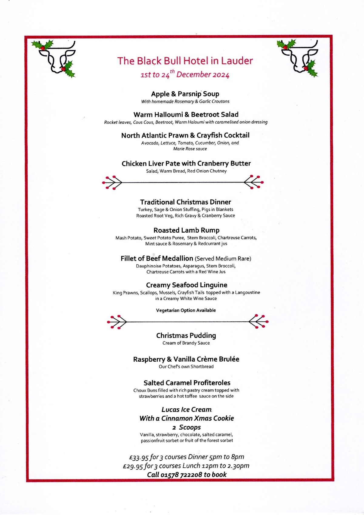 CHRISTMAS MENU