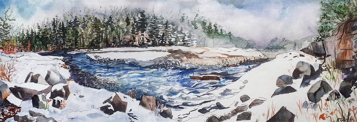 Winter Landscape In Watercolor