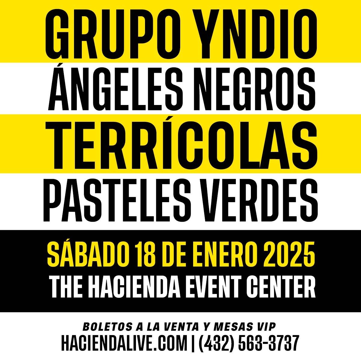 Grupo Yndio, Angeles Negros, Terricolas y Pasteles Verdes