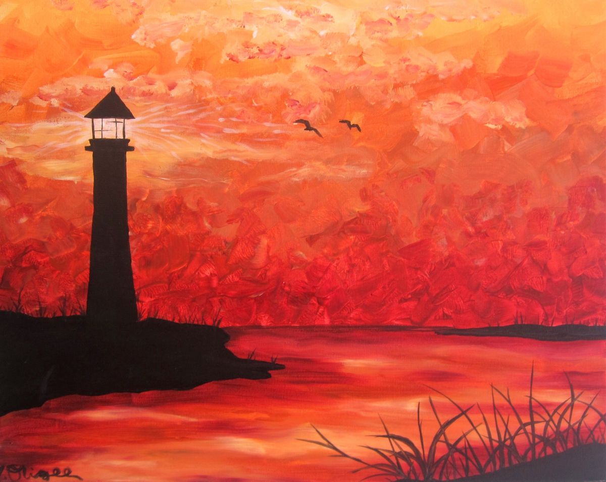 Lighthouse at Sunset | Paint and Sip | Muskegon