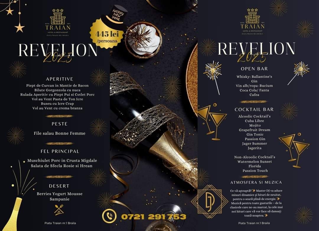 Revelion 2024-2025 Restaurant Traian Br\u0103ila 