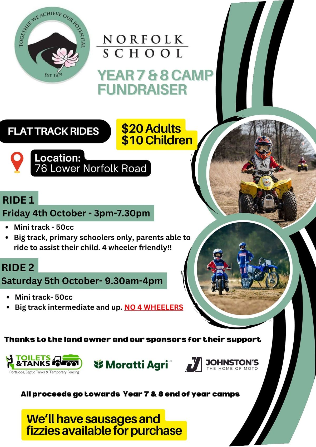 Flat Track for Norfolk School camp fundraiser 