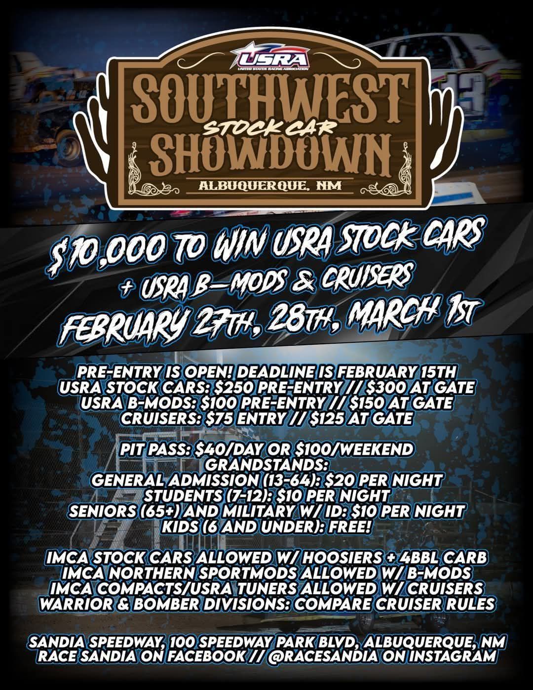 Inaugural USRA Southwest Stock Car Showdown at Sandia Speedway