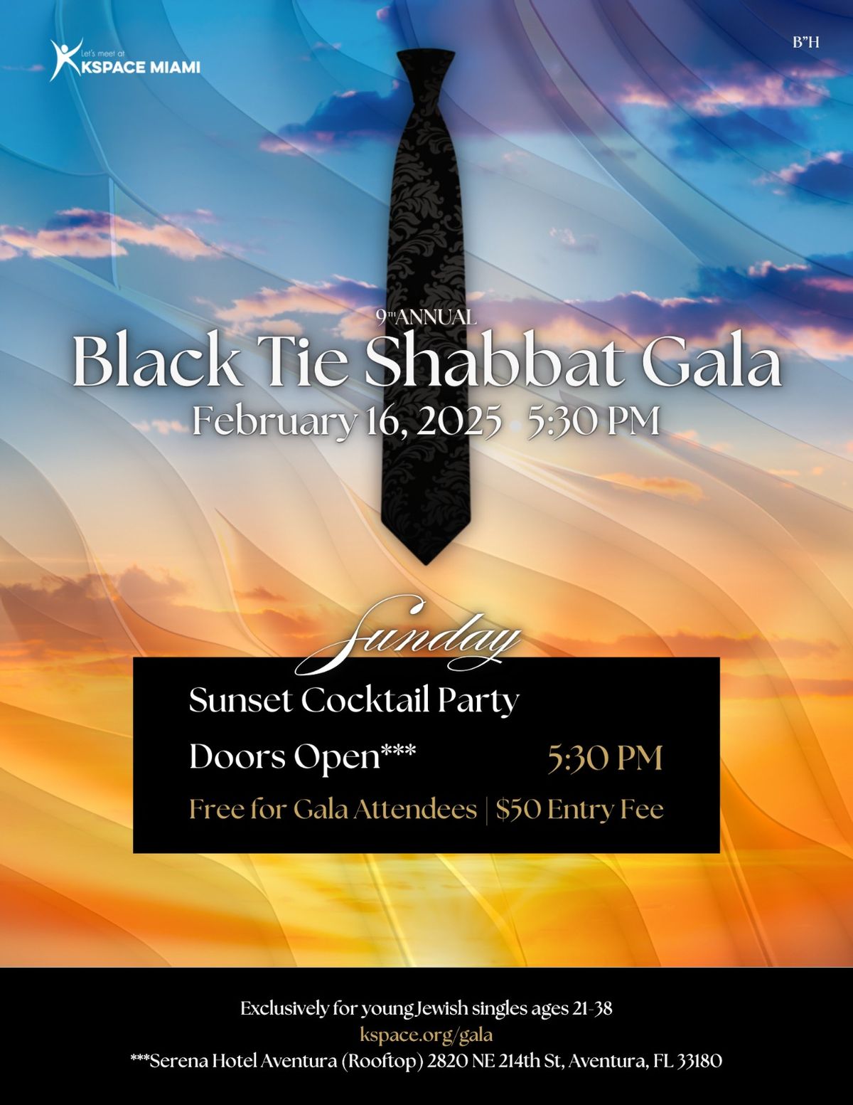 Black Tie Shabbat Gala 2025 - Sunday Sunset Cocktail Party